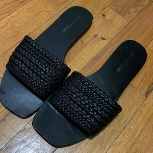 MARC FISHER Black braided sandals